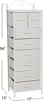 Household Essentials Scandinavian White Iron & Wood Tower Dresser - Image 3