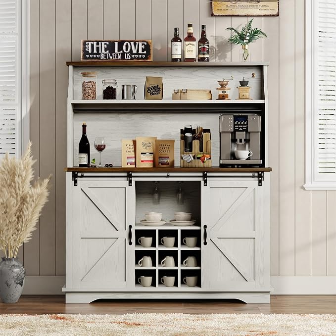 REVOMINCA 47 Inch Farmhouse Coffee Bar Cabinet - Image 7