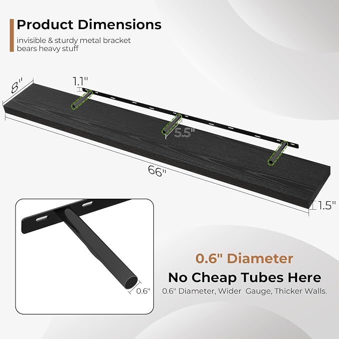 Fun Memories 66 Inch Fireplace Mantel Shelf - Image 3