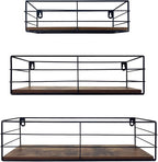 CRUGLA Floating Shelves Wall Mounted Set of 3, Hanging Storage Wall Shelf by CRUGLA