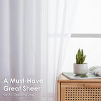 2 Pack White Sheer Curtain Panels - Image 2