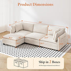 Vesgantti 109" L Shaped Cloud Sectional Couch, Comfy Corduroy Upholstered - Image 2