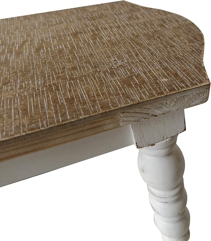 dwellington Wooden Bathroom Farmhouse Step Stool, Wood Foot Stool - Image 5