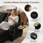 KCGKCG 82" L Shaped Sleeper Sofa Bed, Pull Out Sectional Couch - Image 5