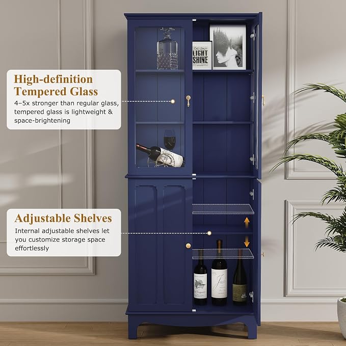 ARTPOWER 72" Freestanding Kitchen Pantry Storage Sideboard, Classical Tall - Image 4
