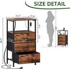 Somdot Nightstands Set of 2, Bedside Tables - Image 3