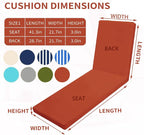 Outdoor Chaise Lounge Cushions for Patio, Waterproof Replacement Seat Cushions - Image 5