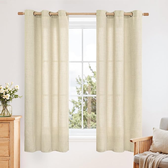 YoungsTex Linen Curtains 63 Inch Length by YoungsTex