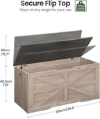 CHOEZON Storage Chest, 39.4" Wooden Storage Trunk, Retro Storage Bench - Image 3