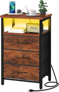 Yoobure Night Stand with Charging Station, 16 Colors LED Nightstand with USB by Yoobure