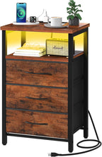 Yoobure Night Stand with Charging Station, 16 Colors LED Nightstand with USB by Yoobure