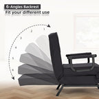 Hupmad Convertible Bed Sleeper Chair, Tri-fold Upholstered Armchair Sleeper - Image 6