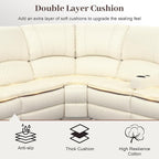 Yolsali Manual Reclining Sectional Sofa Set, 6 Seats Soft Leather Recliner - Image 4
