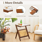 Giantex Rattan Side Table, Boho Nightstand - Image 6
