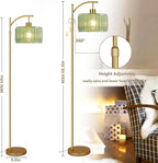 QIYIZM Glass Floor Lamp for Living Room, Mid Century Modern Brass Tall Lamp - Image 7