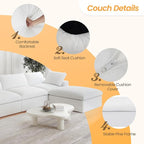 JACH V Shape Cloud Couches for Living Room, Modular Convertible Sectional Sofa - Image 4