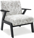 Floral Accent Chair, Mid Century Modern Chairs, Upholstered Armchair - Image 3