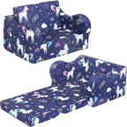 MOMCAYWEX Kids Sofa, 2-in-1 Flip-Out Foam Couch, Foldable Soft Play Lounge Chair by MOMCAYWEX