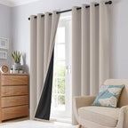 SimpleHome Natural 100% Blackout Curtains Room Darkening Living Room 45L | - Image 8