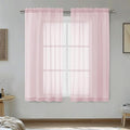 Blush Pink Sheer Curtains 45 Inches Long 2 Panels by OVZME