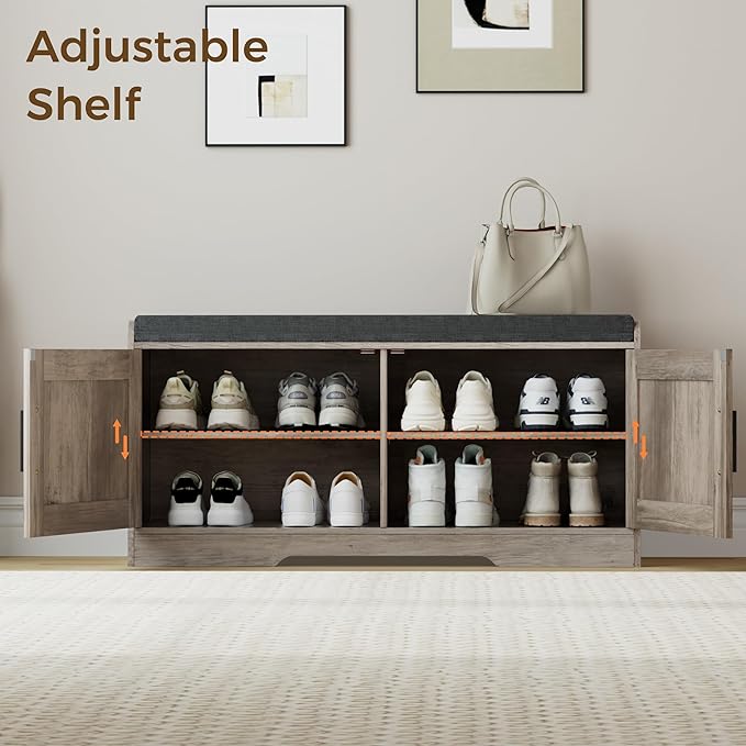 Homleke 2-Tier Storage Bench, Shoe Bench - Image 6