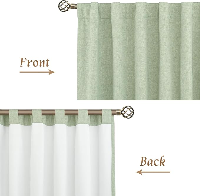 100% Blackout Natural Linen Curtains 68 Inches - Image 8
