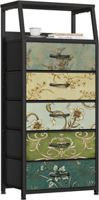 Furnulem Retro 5 Drawers Dresser, Tall Dressers by Furnulem