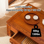 Solid Wood Japanese Floor Table, Tatami Style Rectangular Coffee Table - Image 6