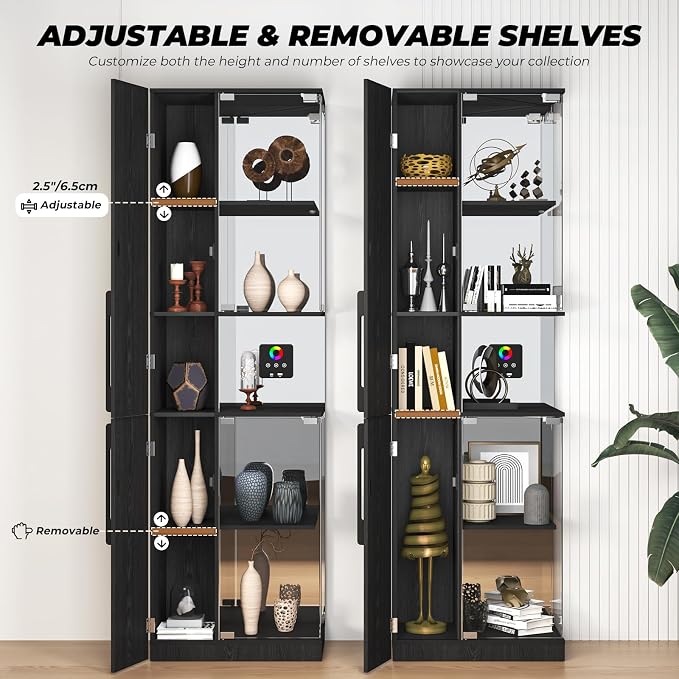 VersionTECH. Glass Display Cabinet - Image 5