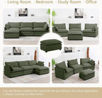 112'' Sectional Modular Cloud Couch, Oversized L Shaped 3 Seat Sofa - Image 6