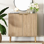 Vrullu Fluted Storage Cabinet, Free Standing Buffet, Wood Sideboard, Dining Room by Vrullu