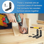 16 Pcs L Bracket Stainless Steel Corner Brace Sets, 90 Degree Right Angle - Image 7