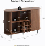 55 Inch Fluted Wine Bar Cabinet, Liquor Cabinet - Image 2