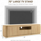 70" Fluted TV Stand for TVs Up to 80", Mid Century Modern Entertainment Center - Image 2