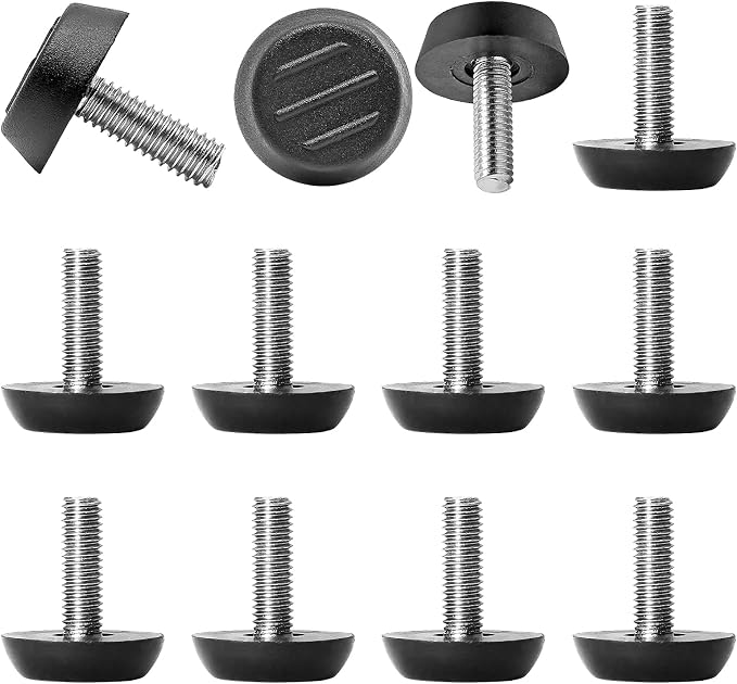 Zorfeter 30 Pcs Screw in Threaded Furniture Adjustable Levelers, M6 x 18mm by Zorfeter