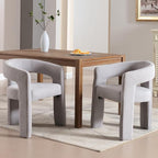 Modern Chenille Barrel Dining Chair Upholstered Fabric Dining Room Chair - Image 8