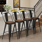 Andeworld Metal Bar Stools Set of 4, 30 inch Bar Height Barstools - Image 3