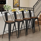 Andeworld Metal Bar Stools Set of 4, 24 inch Counter Height Barstools - Image 3