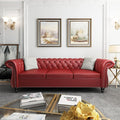 Chesterfield 3 Seater Sofa, Modern Leather Tufted Couch 3 Seater by RUSTYER