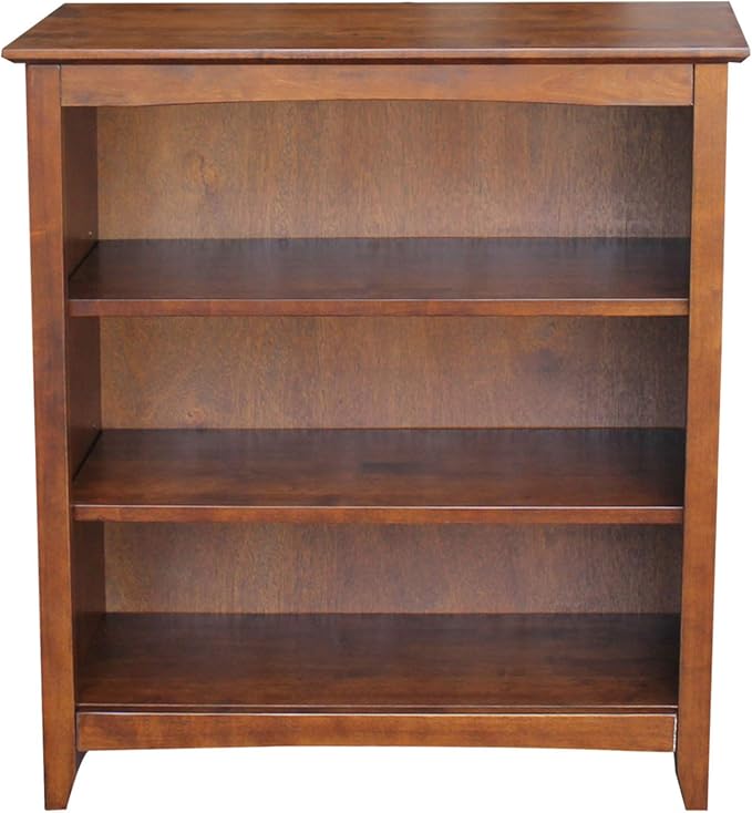 Solid Wood Bookcase 36" High, Adjustable Shelves, Kitchen/Dining Furniture by InternationalConcepts
