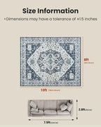 AMADA HOMEFURNISHING 8x10 Area Rug, Washable Low-Profile Large Area Rug - Image 2