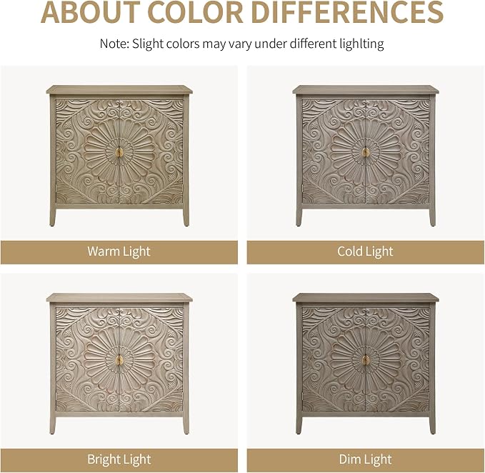 Vintage Accent Cabinet with Doors - Image 3