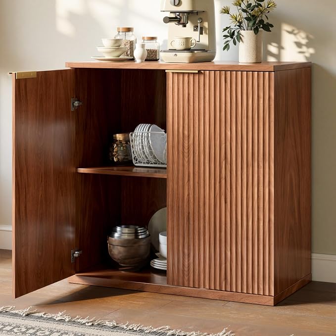 Evermagin 63" Walnut Buffet Cabinet - Image 5