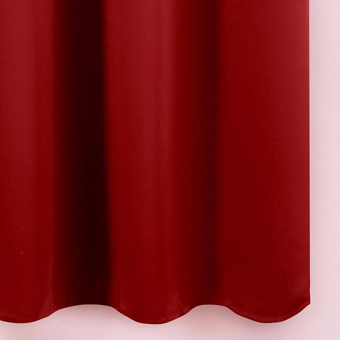 Blackout Curtains 66 x 84 inch/Red Curtains Set of 2 Panels/Thermal Insulated - Image 9