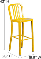 Flash Furniture Gael Commercial Grade 2 Pack 30" High Yellow Metal - Image 3
