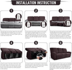TAOCOCO Recliner Couch Covers for 3 Seat, 8-Pieces Stretch Large Couch Covers - Image 6