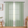 Sage Green Sheer Curtain for Bedroom Living Room 78 Inches Long 2 Panels Set by WelvetBLK