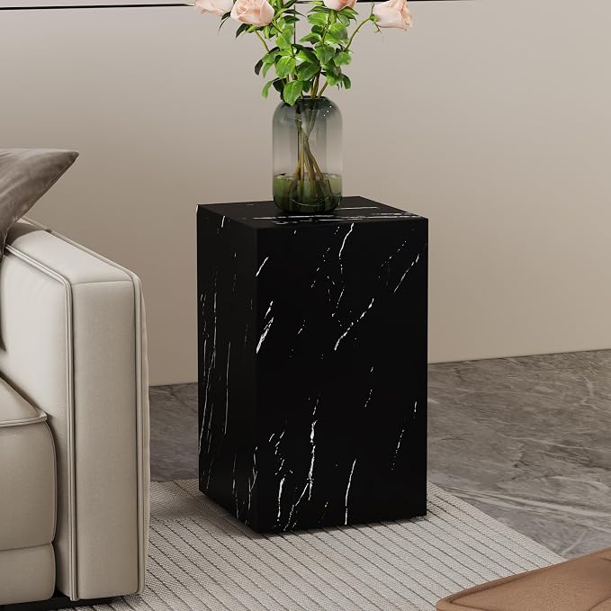 Black Rectangular End Coffee Table, Modern Elegant Bedside Nightstand Table - Image 9