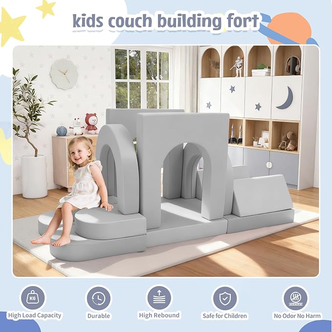 Kids Modular Play Sofa Convertible Foam Play Mat, Transformable Into a Game - Image 7