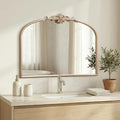 Besdomus Arched Vintage Gold Mirror: 32"x24" French Large Champagne Gold by Besdomus